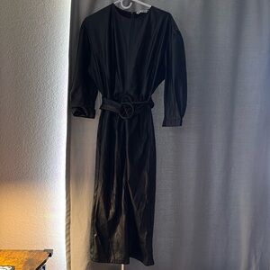 Zara midi leather belt dress